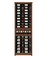 Kessick Tower Series 96-Bottle Hardwood Wine Cabinet — Walnut, Clear Finish, Black Rods