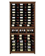 Kessick Tower Series TV7 144-bottle freestanding hardwood wine cabinet in Walnut with clear satin finish and satin black rods — single 42-inch parallel over parallel tower configuration
