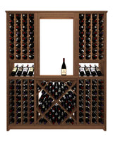 Kessick Tower Series 204-Bottle Hardwood Wine Cabinet — Walnut, Clear Finish, Black Rods