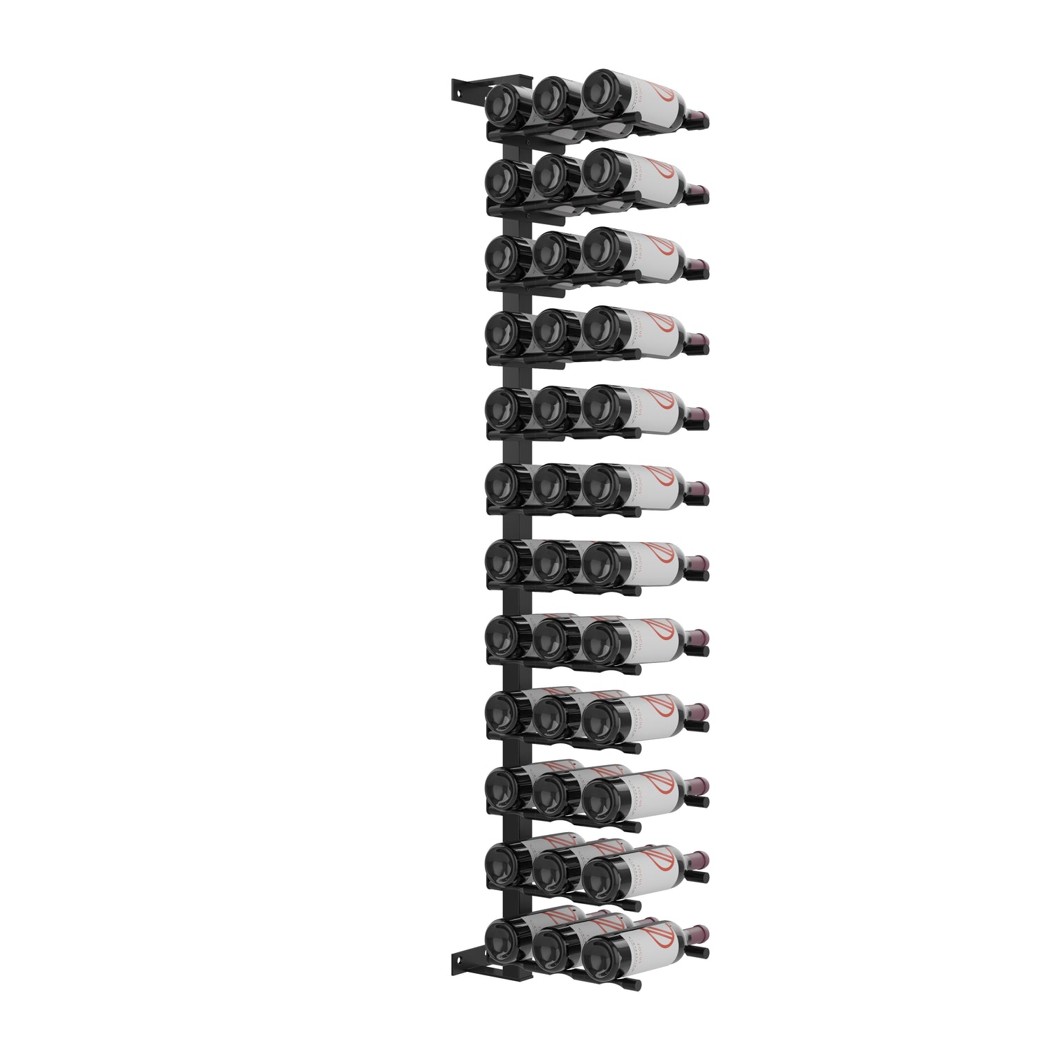 VintageView Vino Pins Wall Mounted Wine Rack Post Kit — 12 to 36 Bottle Label-Forward Display