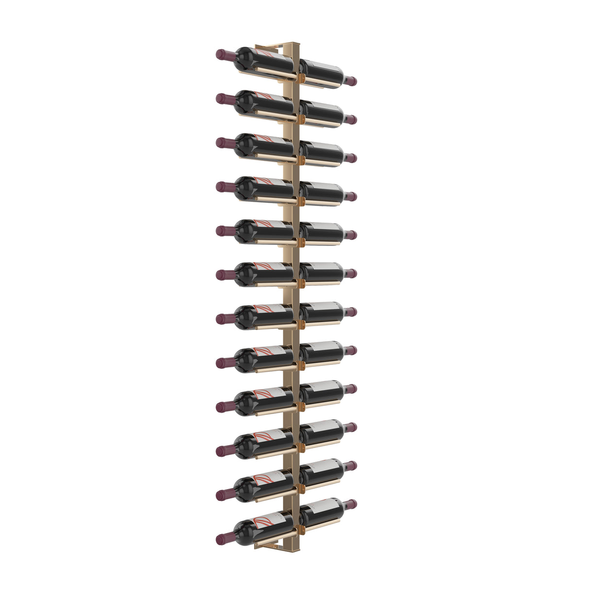 VintageView Vino Rails Wall Mounted Wine Rack Post Kit — 24 Bottle Cork-Forward Display