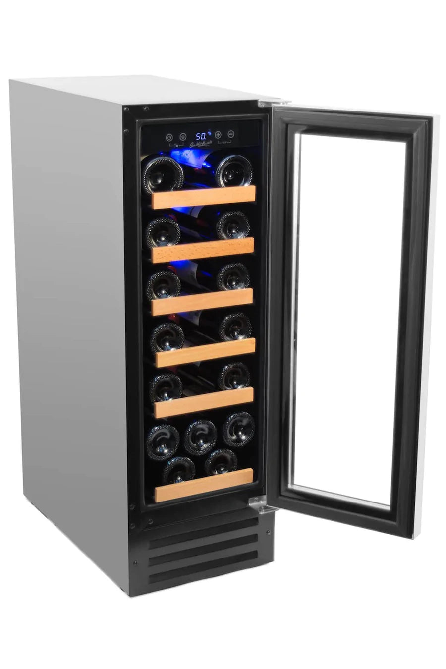 Smith & Hanks 19 Bottle Single Zone Wine Cooler, Stainless Steel Door Trim