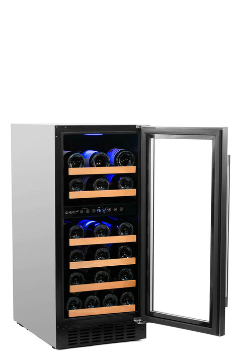 Smith & Hanks 32 Bottle Dual Zone Wine Cooler, Stainless Steel Door Trim
