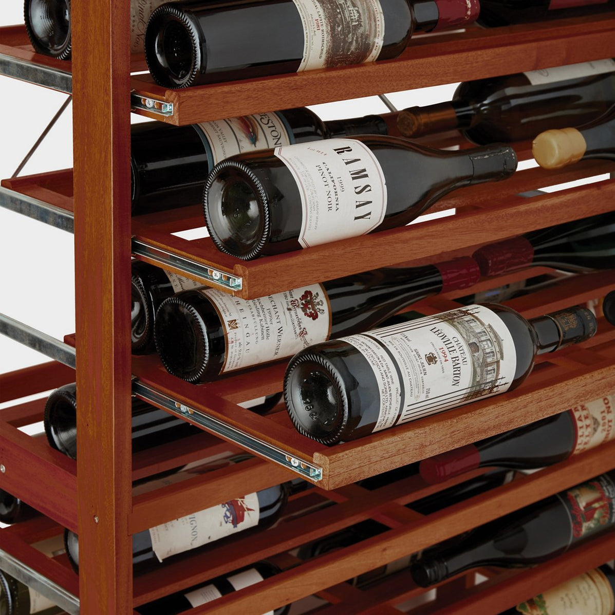 N'FINITY Walnut LabelView Wine Rack Kit with Rolling Shelves