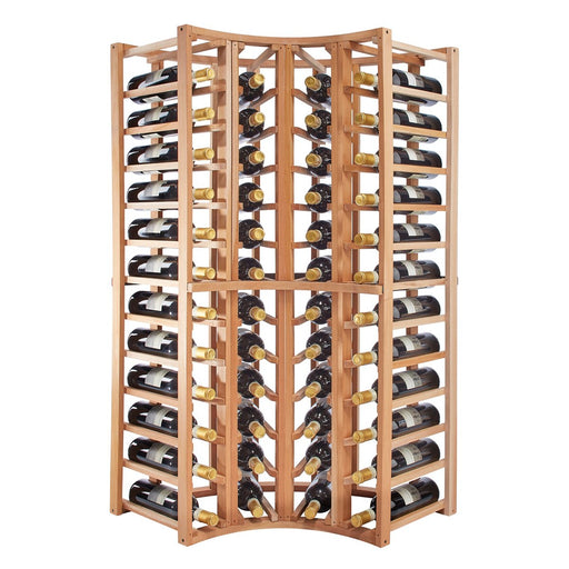 N'FINITY Mahogany Stackable 4 Foot Wine Rack - Curved Corner