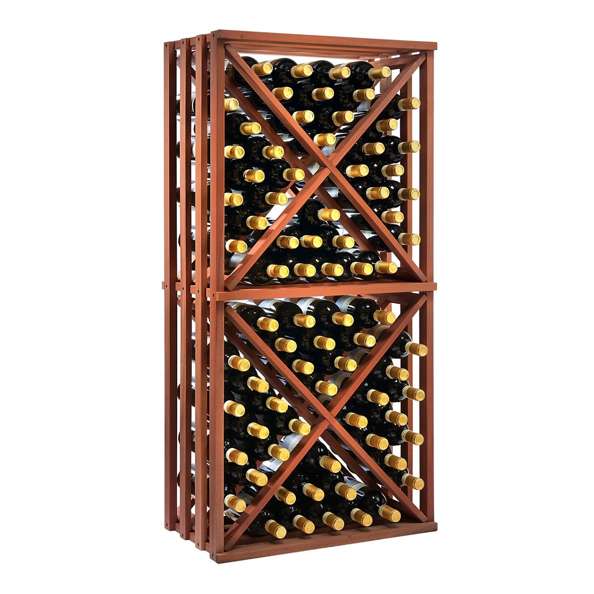 N’FINITY Walnut Stackable 4 Foot Wine Rack - Wine Rack Diamond Open Cu ...