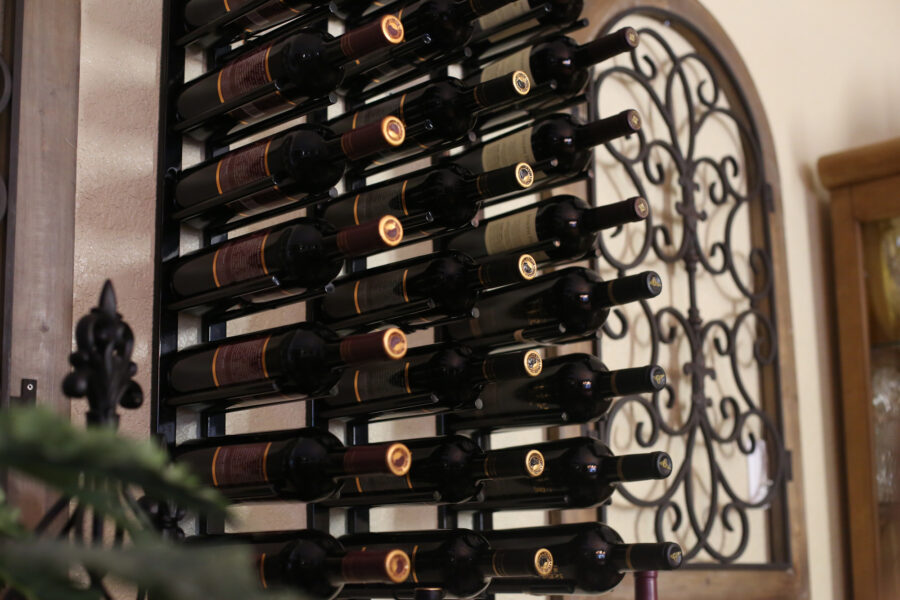 Straight Wall Rails - 4FT Metal Wine Rack (12 Bottles)