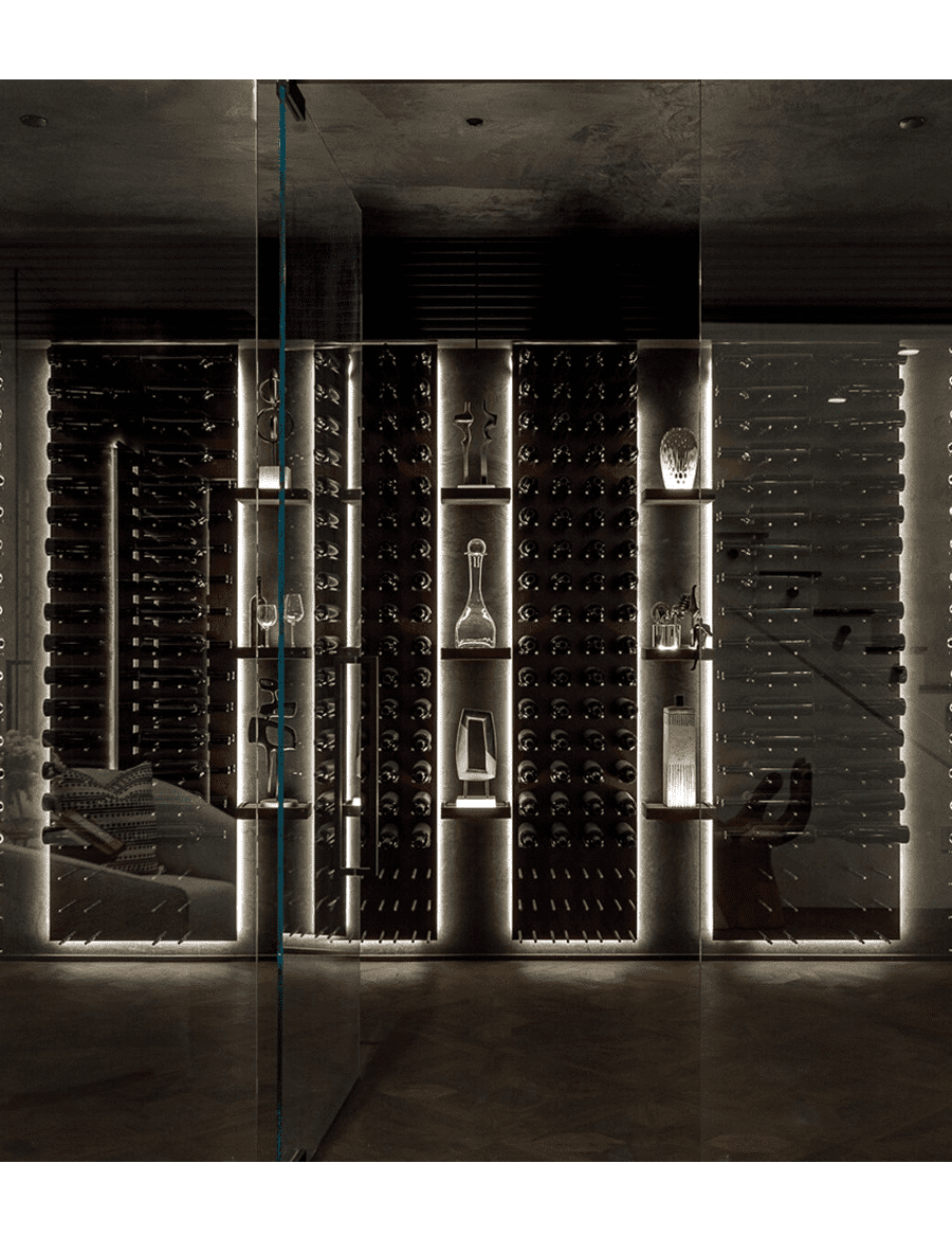 Fusion Wine Wall (Cork Forward) - Dark Stain (4 Foot)