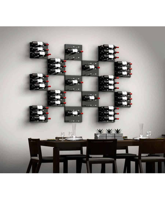 Fusion Wine Wall Panel (Label Forward)—Black Acrylic (9 Bottles)