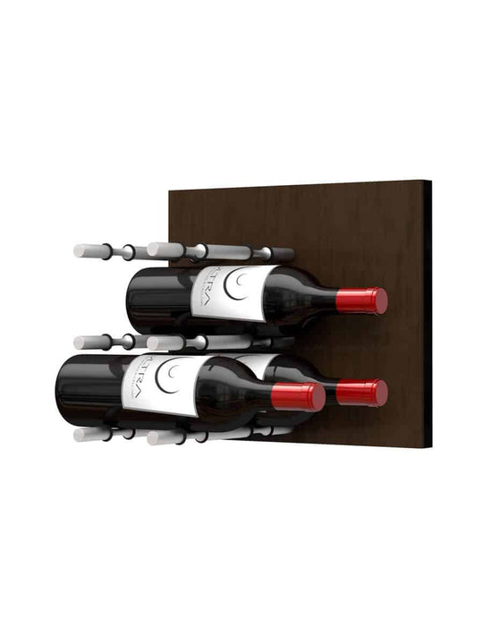 Fusion Wine Wall Panel (Label Forward) - Dark Finish (6 Bottles)