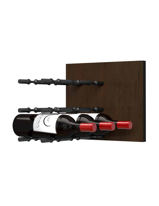 Fusion Wine Wall Panel (Label Forward) - Dark Finish (9 Bottles)