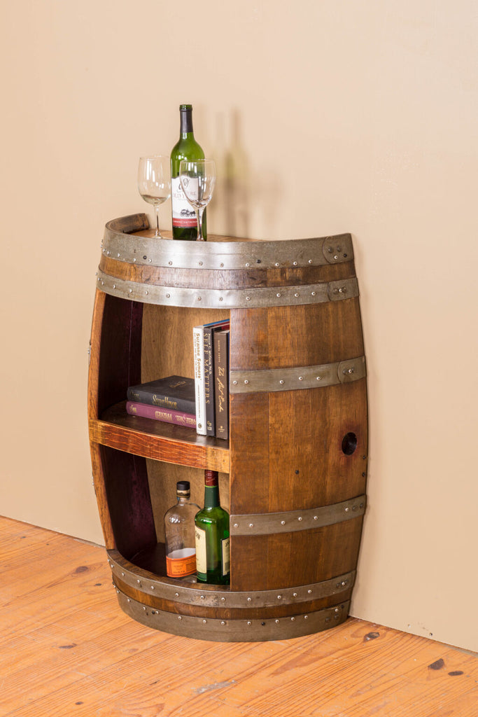 Half whiskey barrel online shelf