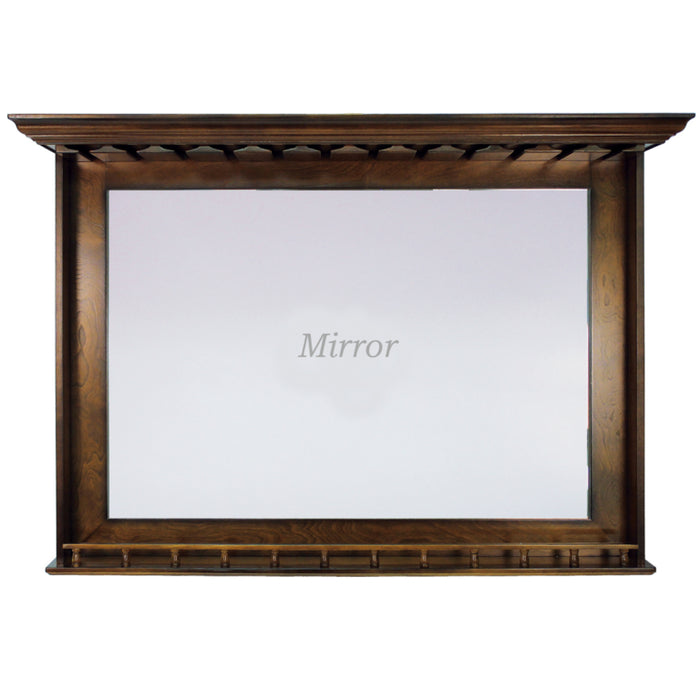 Premium Antique Bar Mirror with a Glassware Rack