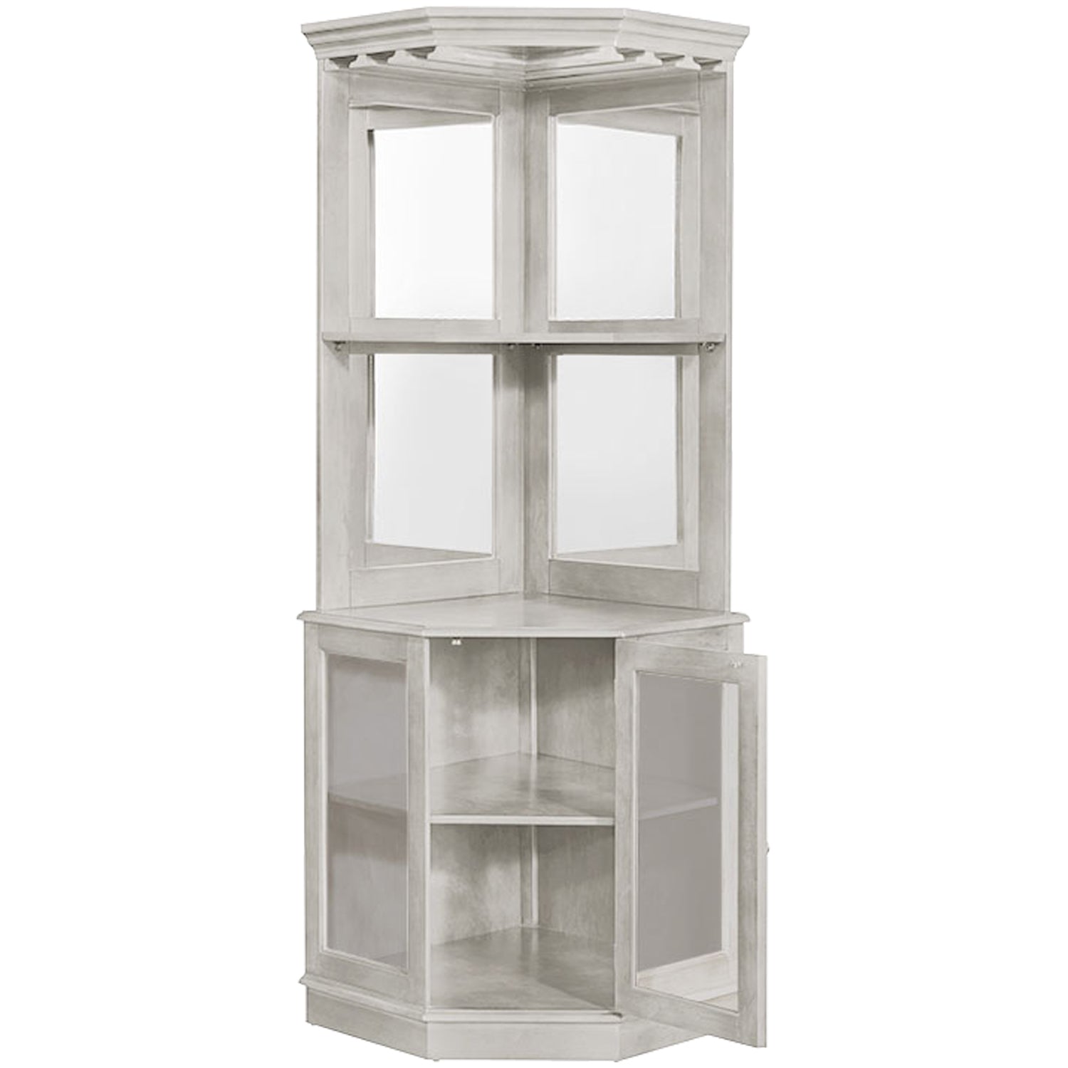 Premium Corner Bar Cabinet with Storage Space and Wine Stem Holders