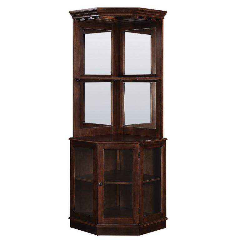 Premium Corner Bar Cabinet with Storage Space and Wine Stem Holders