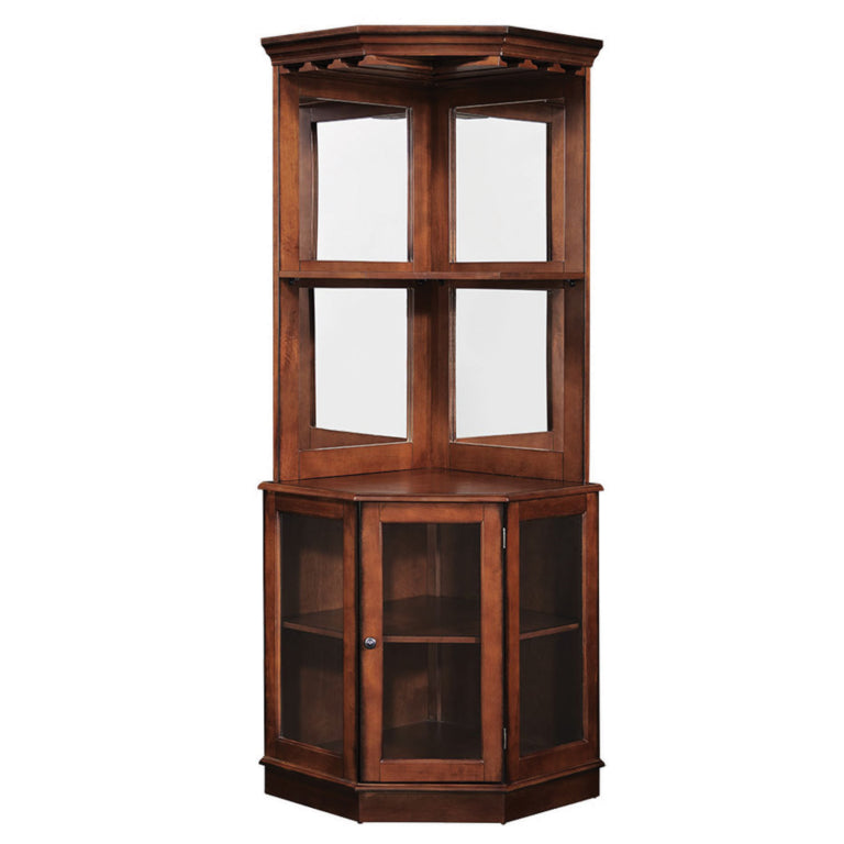 Premium Corner Bar Cabinet with Storage Space and Wine Stem Holders