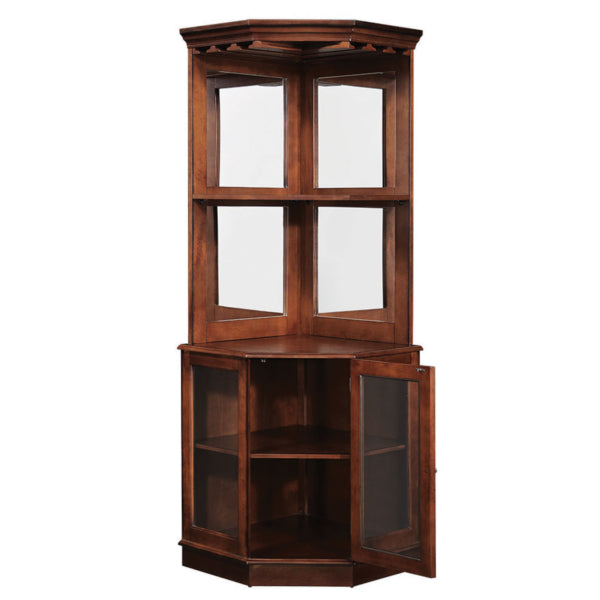 Premium Corner Bar Cabinet with Storage Space and Wine Stem Holders