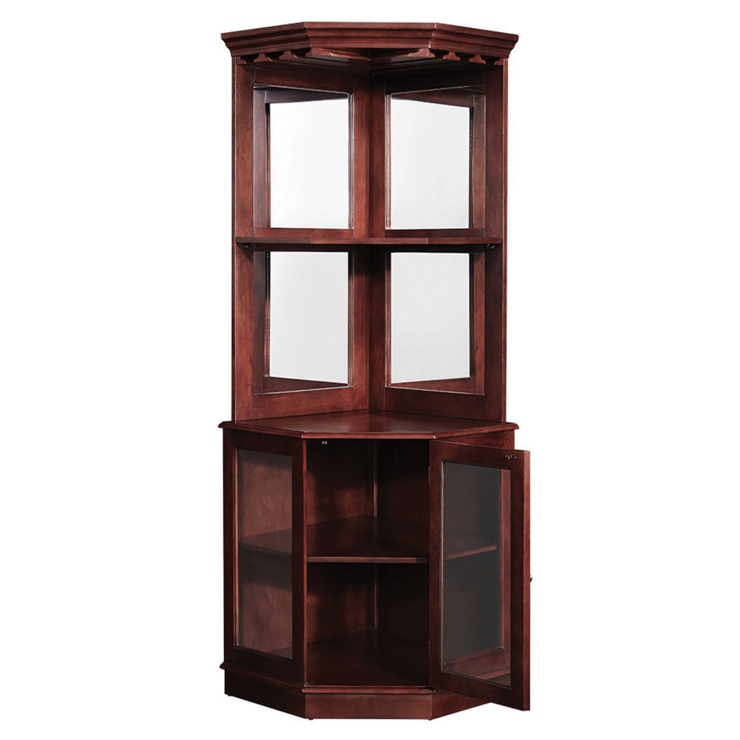 Premium Corner Bar Cabinet with Storage Space and Wine Stem Holders