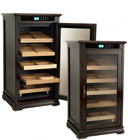 The Redford Electronic Cabinet Humidor | 1250 Cigars (Espresso) - WineCellarHQ.com