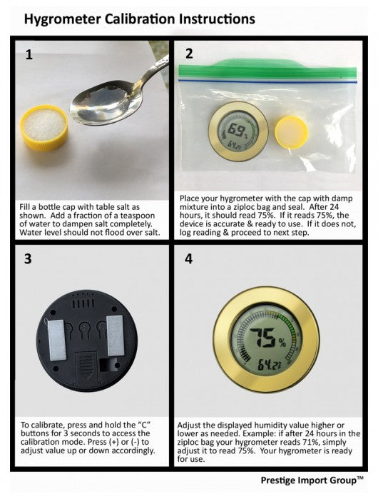Round Digital Hygrometer (Polished Gold)