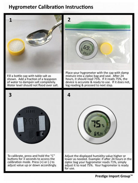 Round Digital Hygrometer (Polished Silver)