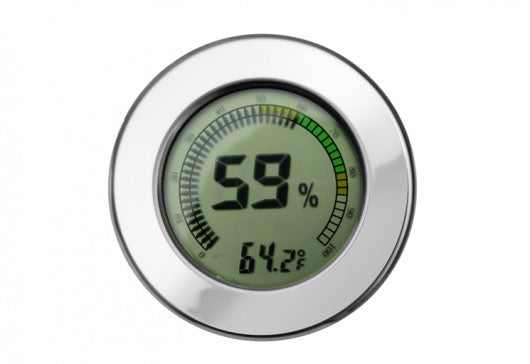 Round Digital Hygrometer (Polished Silver)