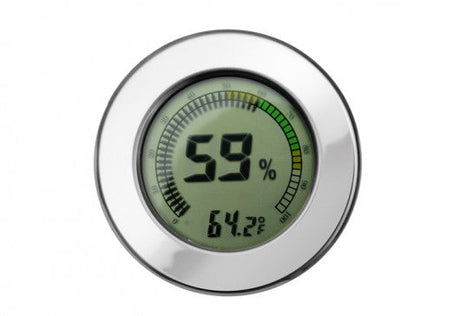 Round Digital Hygrometer (Polished Silver)