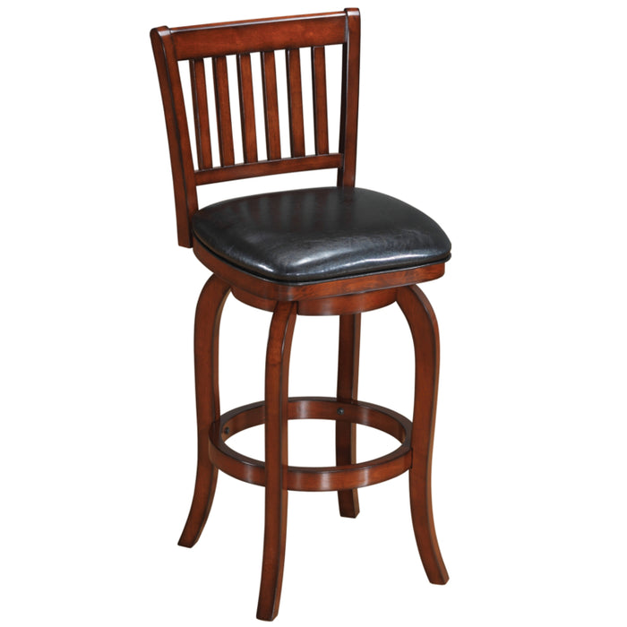 Slatted Back Wood Barstool with a Square Seat