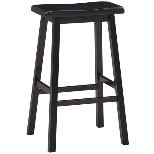 Solid Wood Backless Barstool with a Saddle Seat