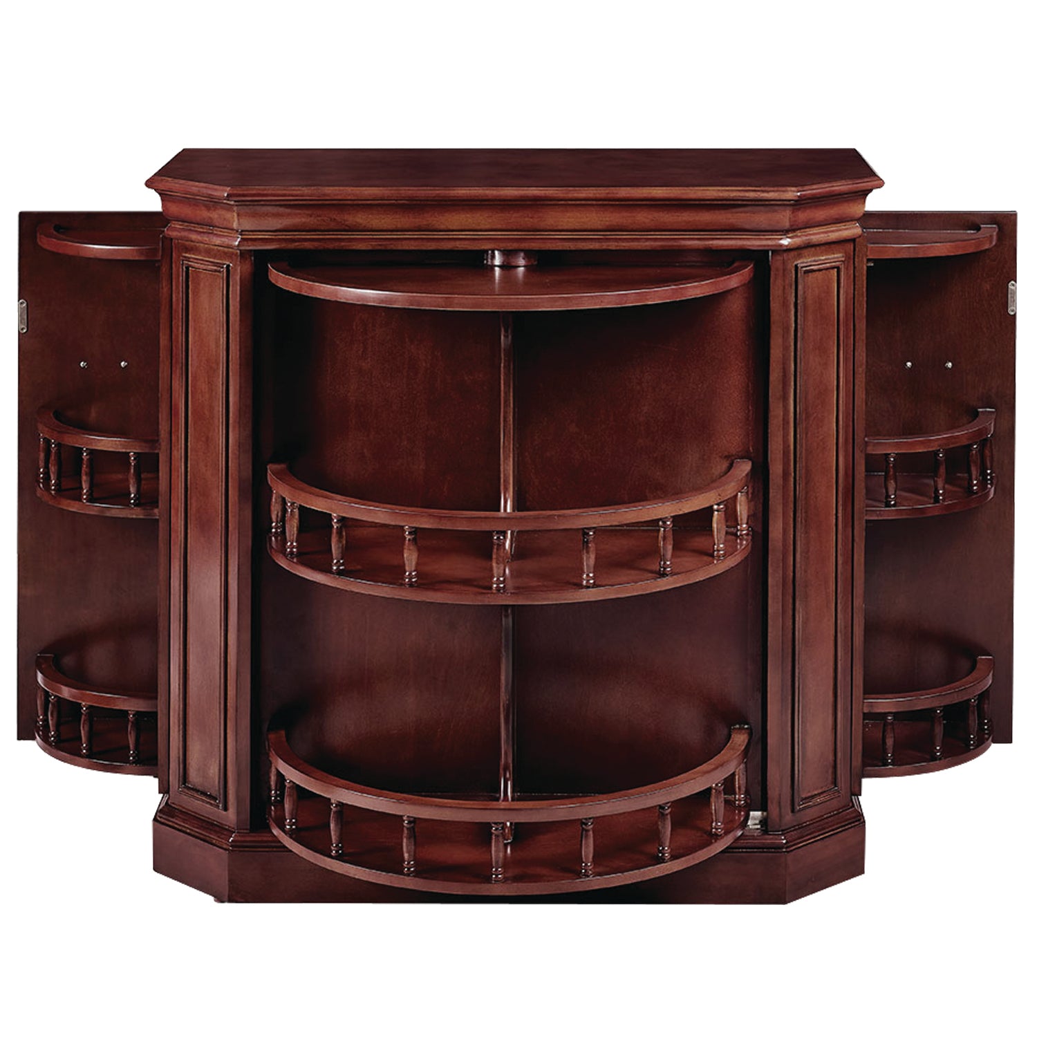 Solid Wood Bar Cabinet with Interior Storage