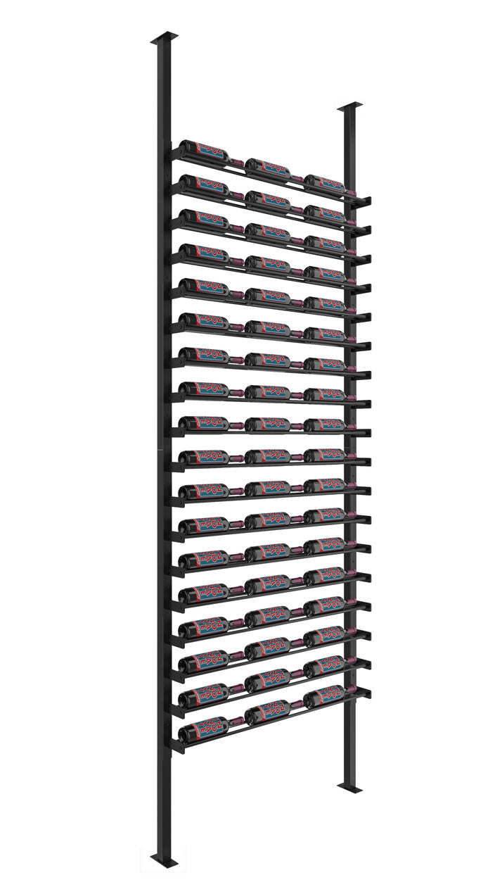 VintageView Evolution Wine Wall Post 3C 10′ Kit: Single-Sided Label Forward Wine Rack Kit (54 to 162 bottles)