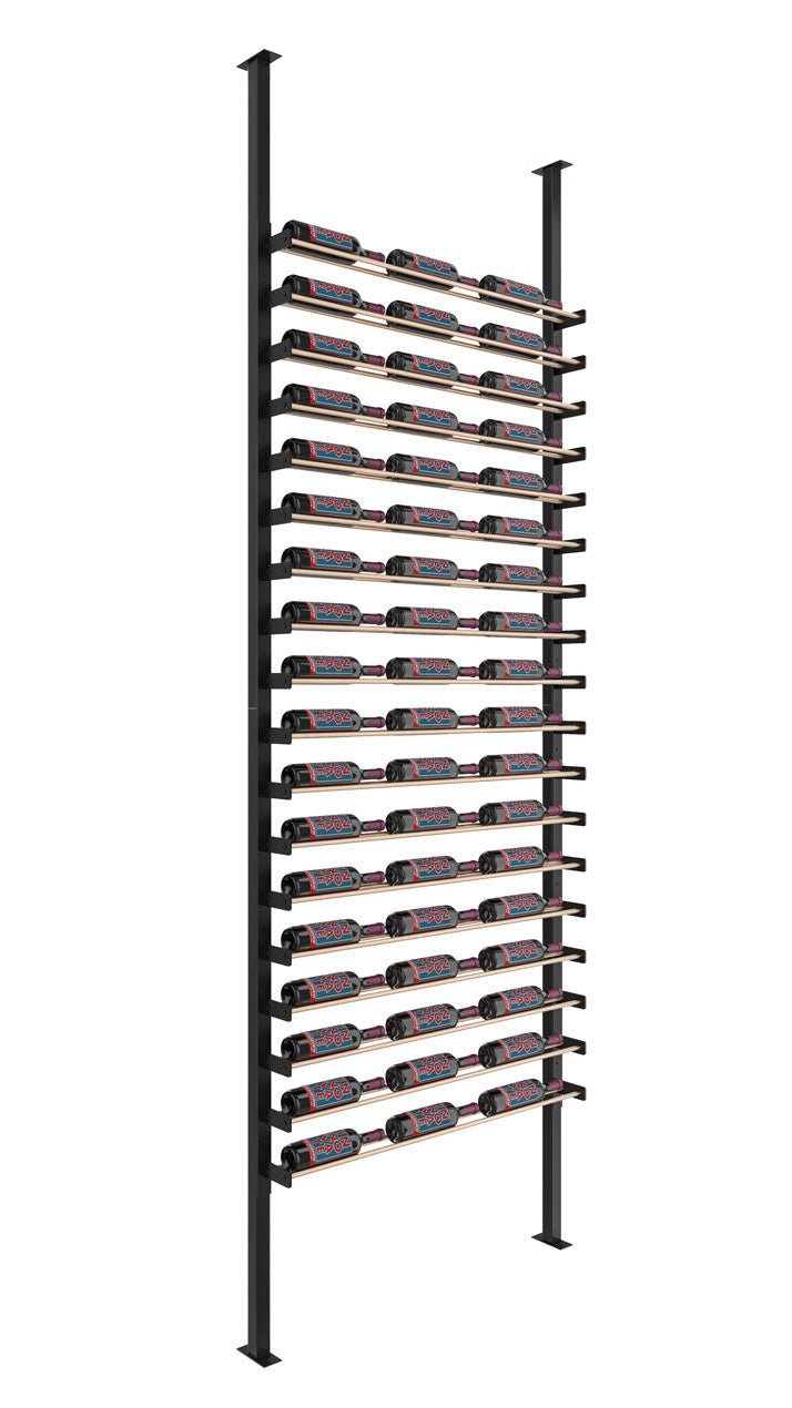 VintageView Evolution Wine Wall Post 3C 10′ Kit: Single-Sided Label Forward Wine Rack Kit (54 to 162 bottles)