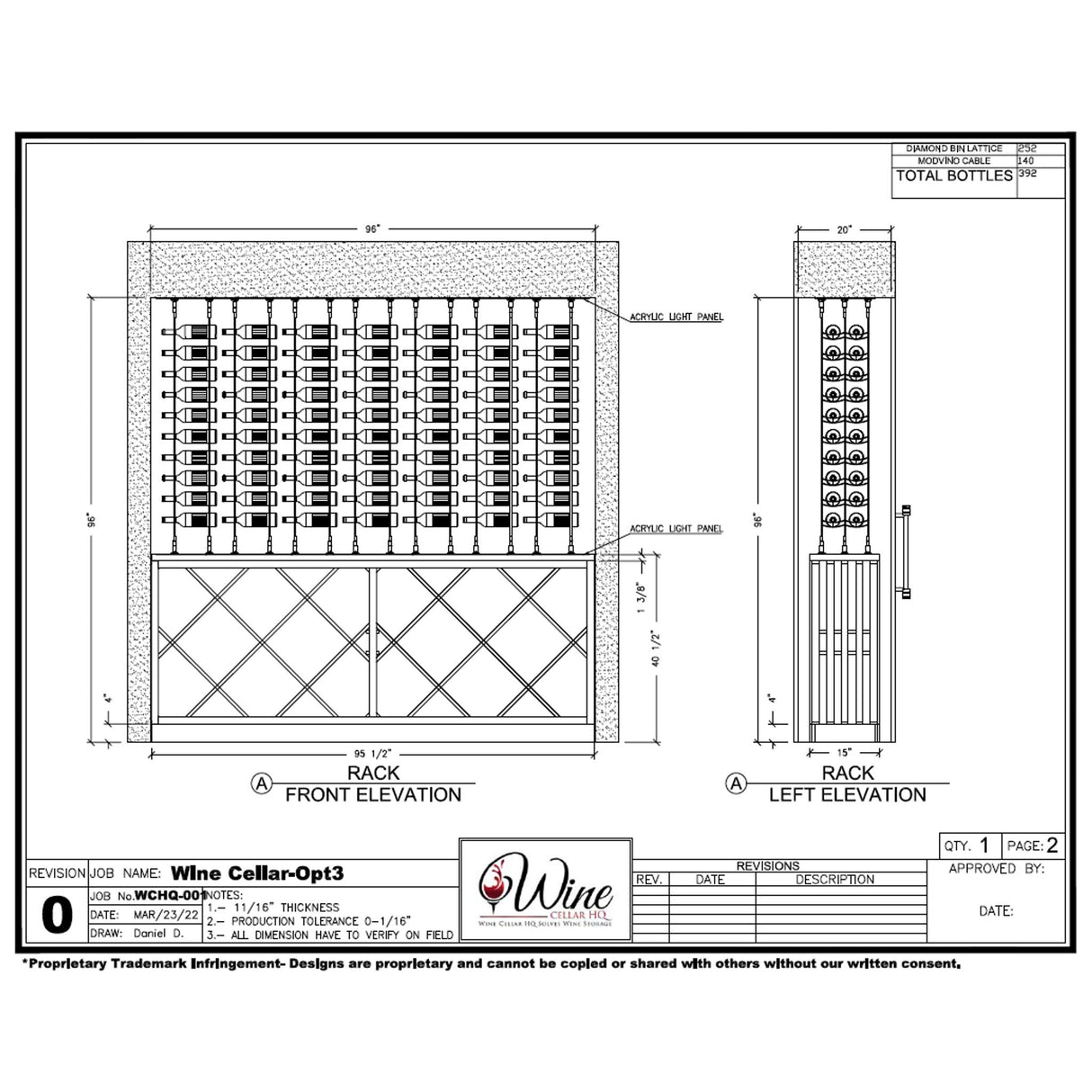 VinoStor Wine Display - Packages from 186 to 392 bottles