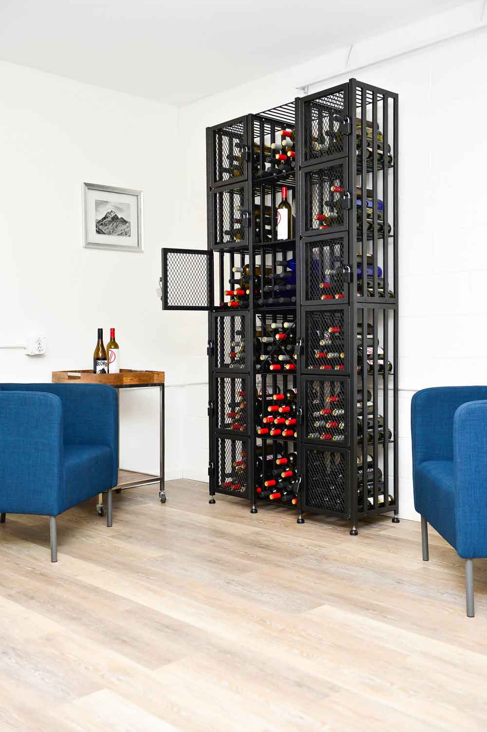 VintageView Case & Crate Bin 3 Kit (freestanding wine bottle storage with secure backs)