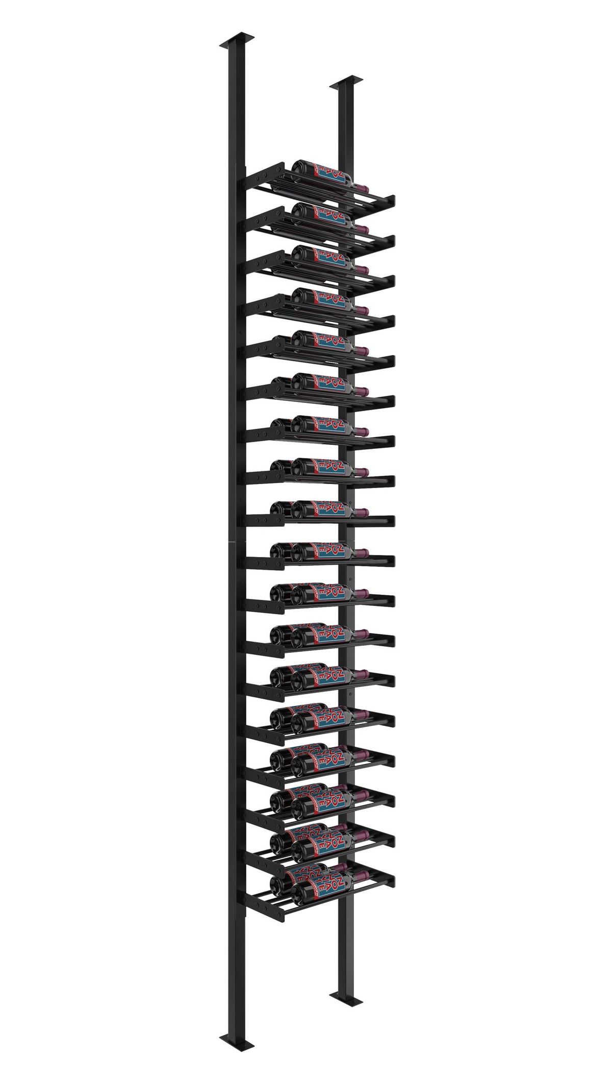 VintageView Evolution Single Sided Wine Wall Post Kit 10 1C (floor-to-ceiling wine rack system, 18 to 54 bottles)