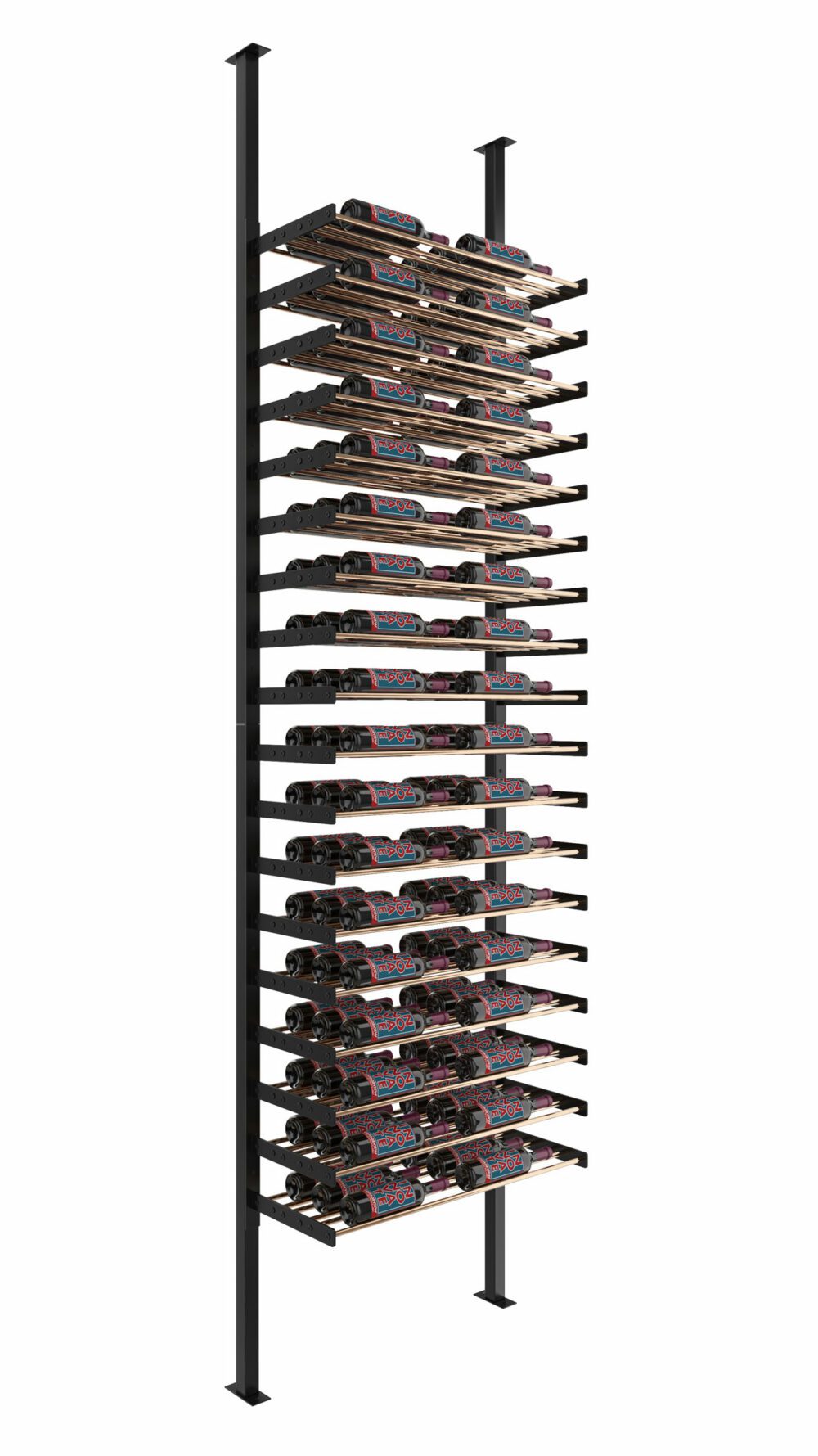 VintageView Evolution Single Sided Wine Wall Post Kit 10 2C (floor-to-ceiling wine rack system, 36 to 108 bottles)