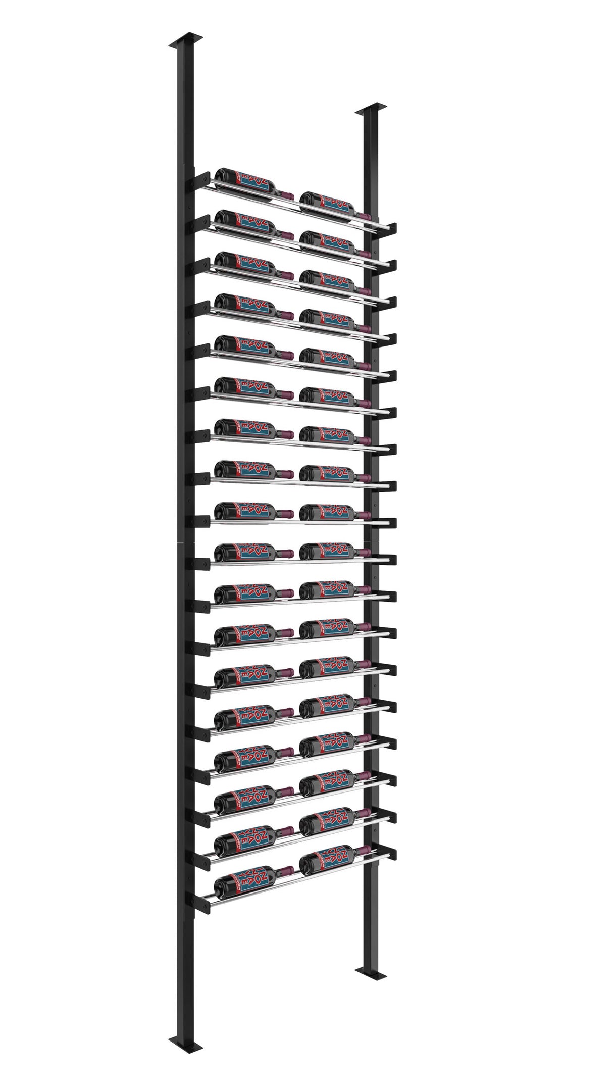 VintageView Evolution Single Sided Wine Wall Post Kit 10 2C (floor-to-ceiling wine rack system, 36 to 108 bottles)