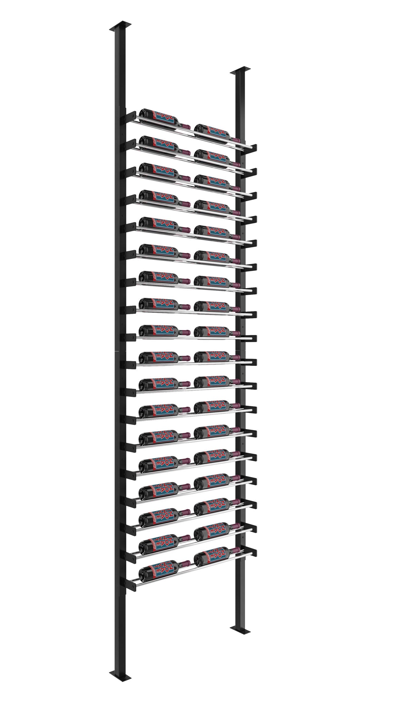 VintageView Evolution Single Sided Wine Wall Post Kit 10 2C (floor-to-ceiling wine rack system, 36 to 108 bottles)