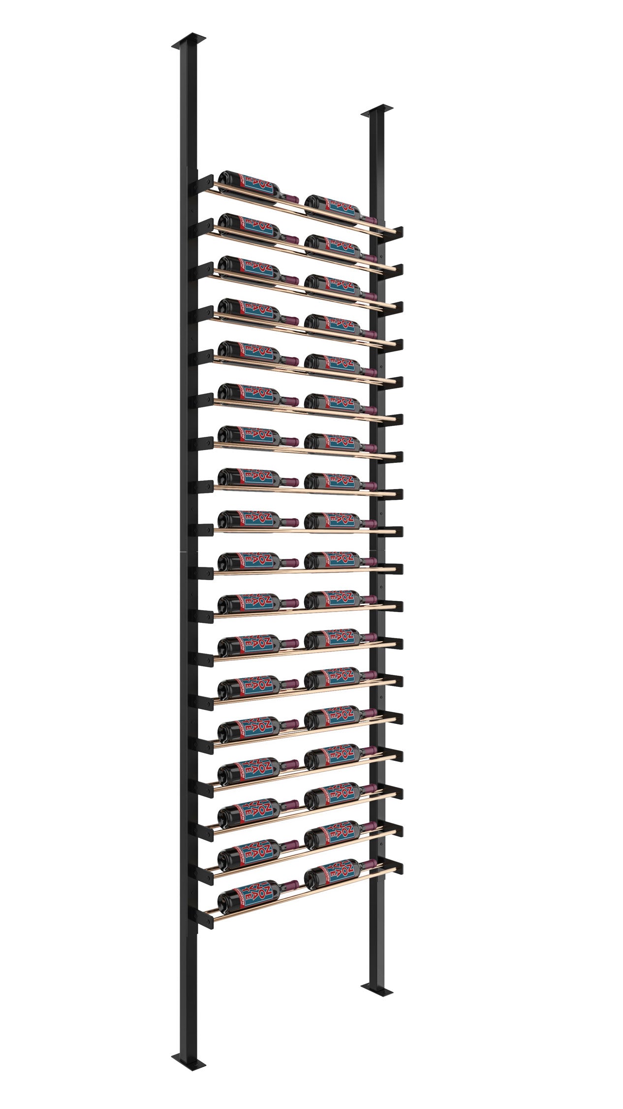 VintageView Evolution Single Sided Wine Wall Post Kit 10 2C (floor-to-ceiling wine rack system, 36 to 108 bottles)