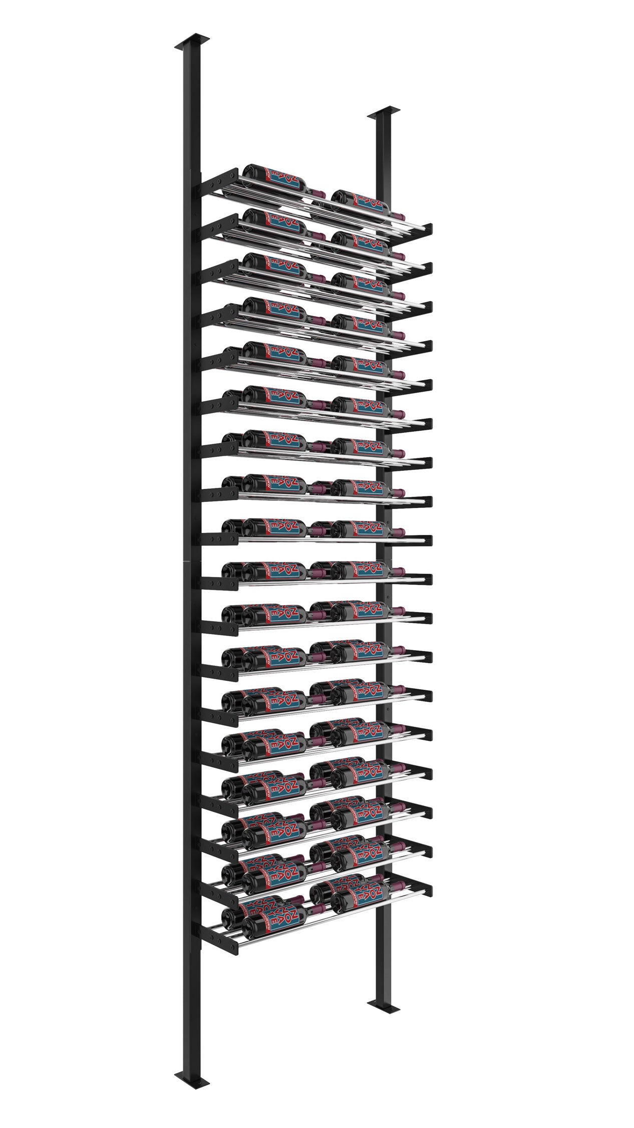 VintageView Evolution Single Sided Wine Wall Post Kit 10 2C (floor-to-ceiling wine rack system, 36 to 108 bottles)
