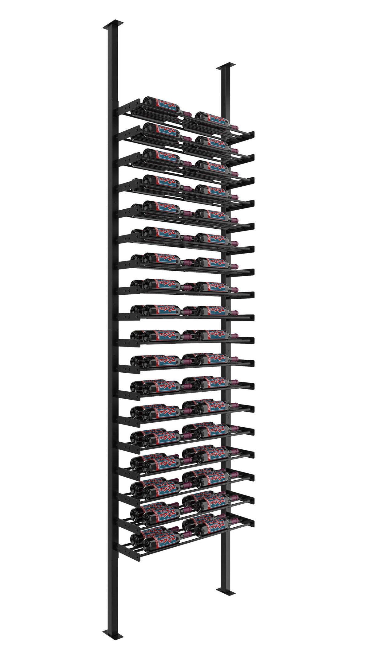 VintageView Evolution Single Sided Wine Wall Post Kit 10 2C (floor-to-ceiling wine rack system, 36 to 108 bottles)