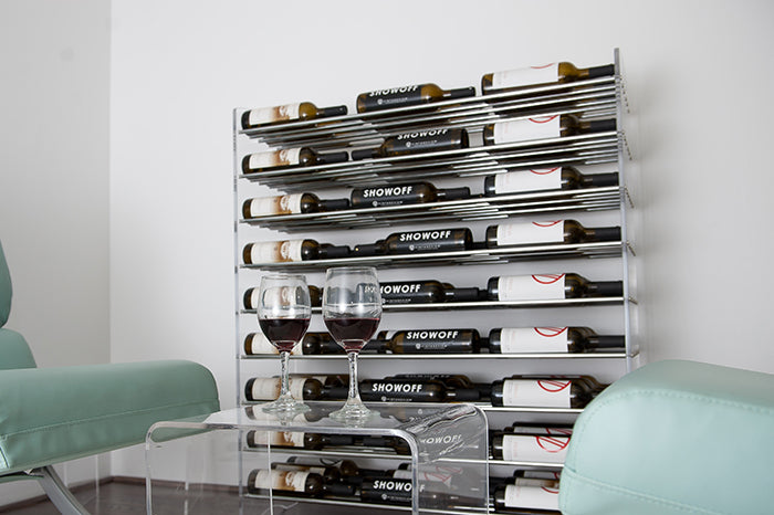 VintageView Evolution Wine Tower 47 3C (freestanding metal and acrylic wine rack)