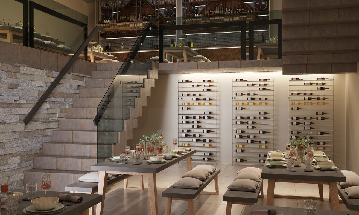 VintageView Evolution Wine Tower 92 3C (freestanding metal and acrylic wine rack)