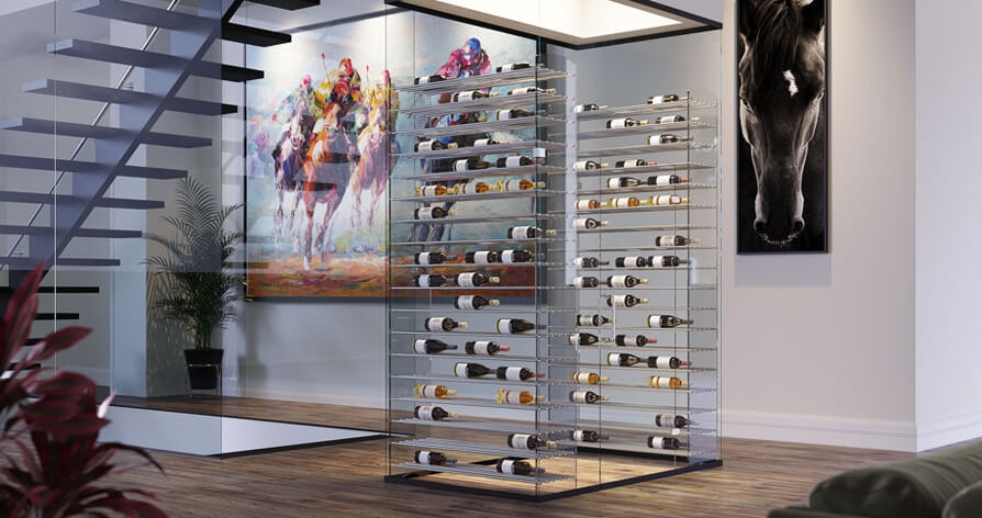 VintageView Evolution Wine Tower 92 3C (freestanding metal and acrylic wine rack)