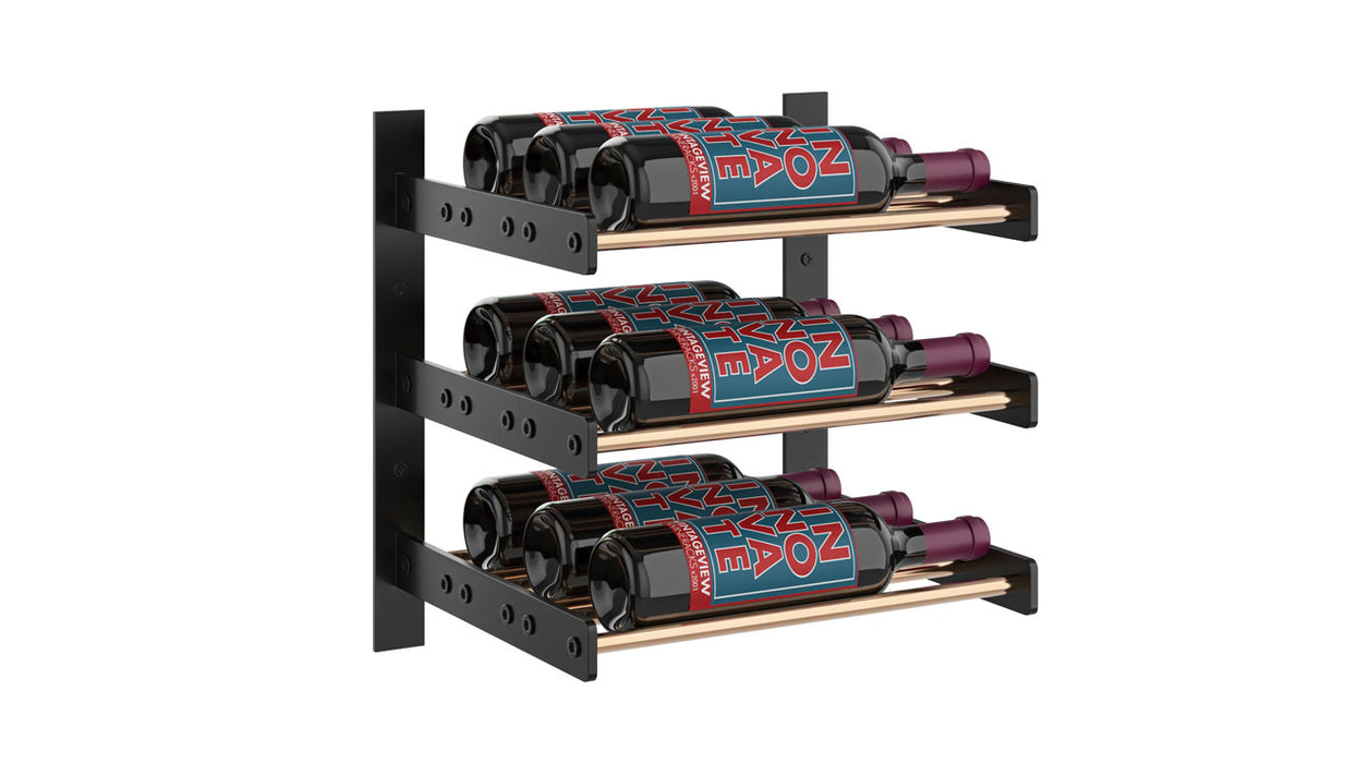 VintageView Evolution Wine Wall 15″ 1C Wall Mounted Wine Rack System (3 to 9 bottles)