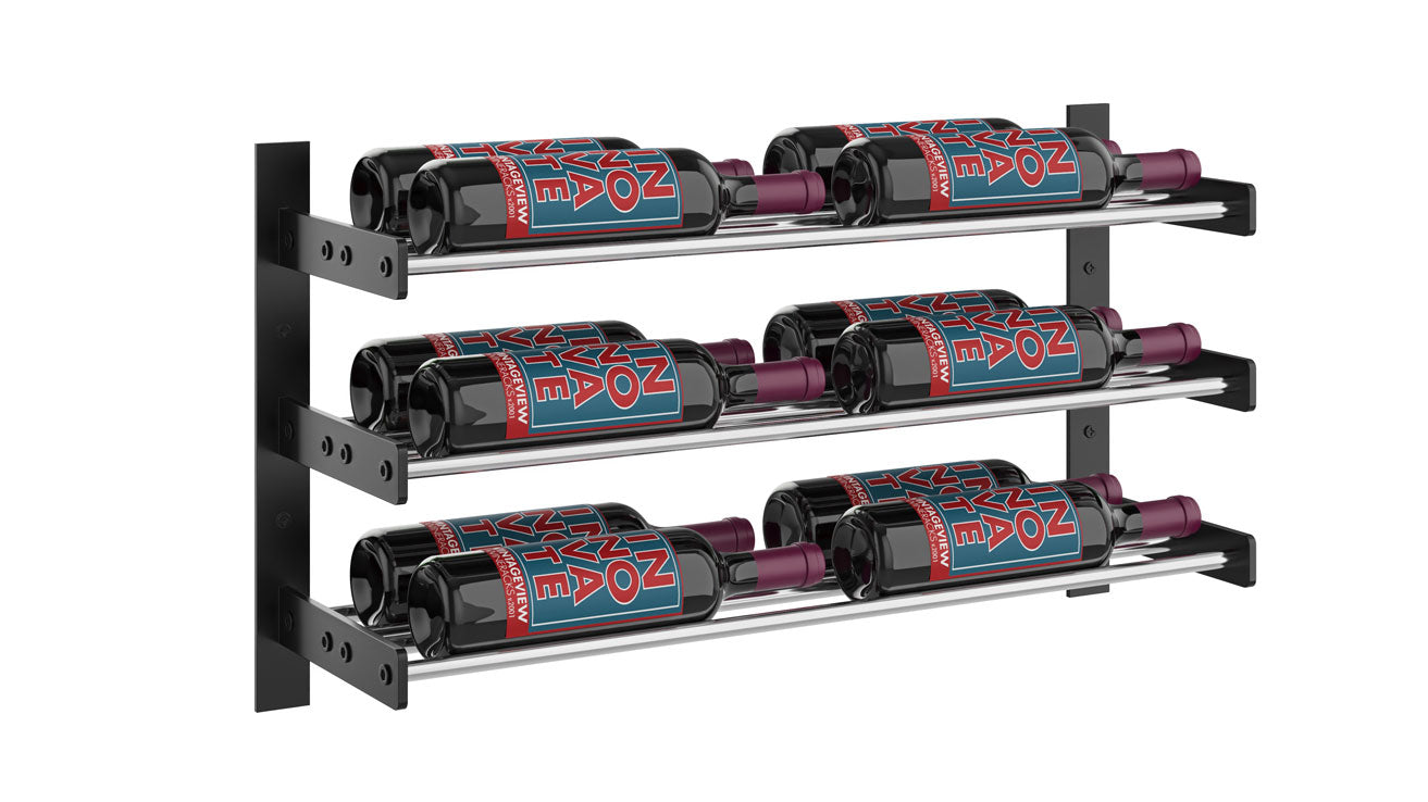 VintageView Evolution Wine Wall 15″ 2C Wall Mounted Wine Rack System (6 to 18 bottles)