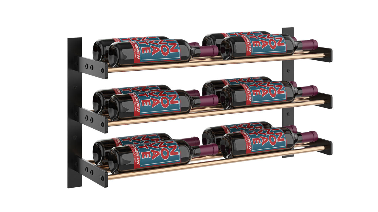 VintageView Evolution Wine Wall 15″ 2C Wall Mounted Wine Rack System (6 to 18 bottles)
