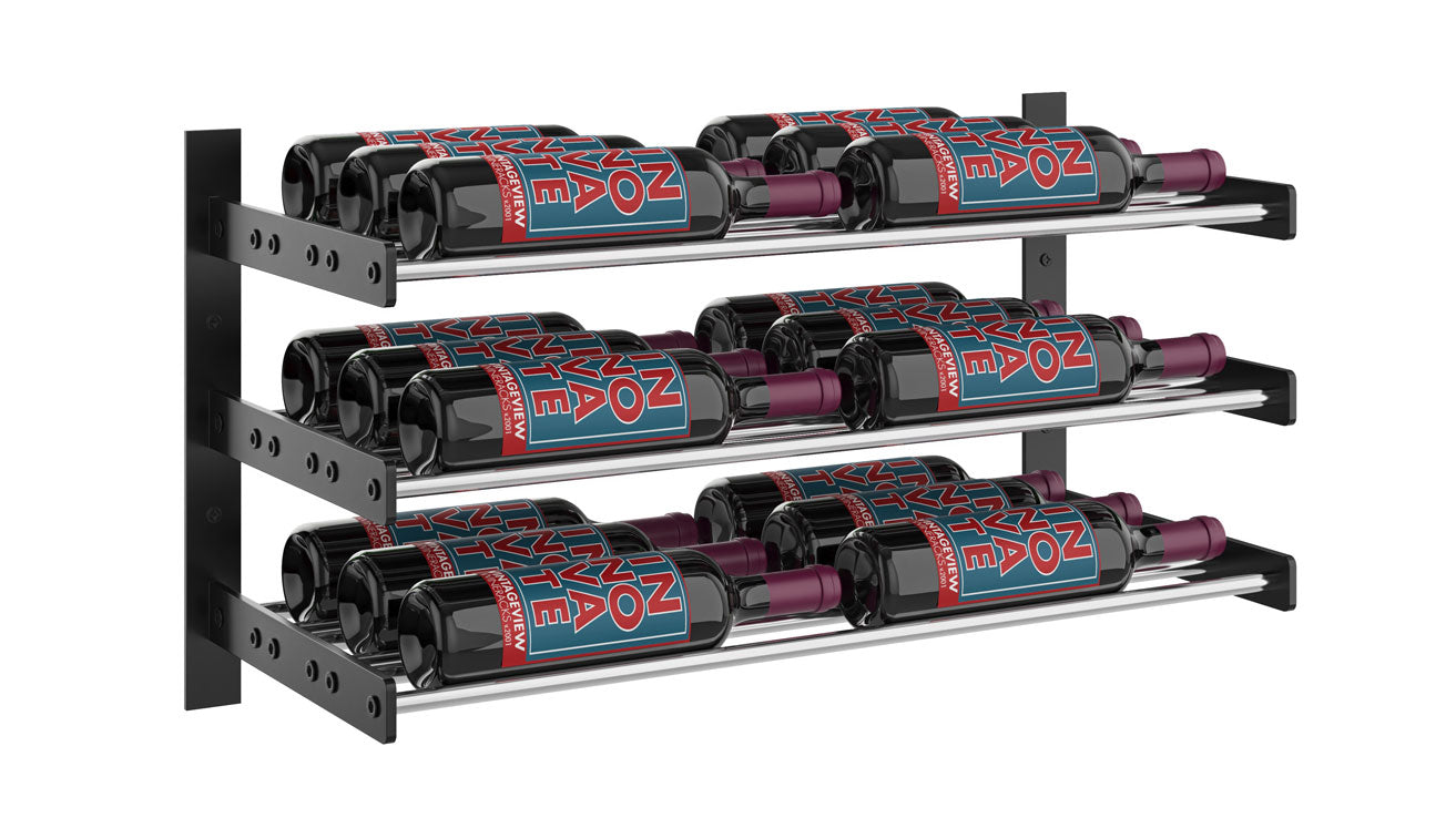 VintageView Evolution Wine Wall 15″ 2C Wall Mounted Wine Rack System (6 to 18 bottles)