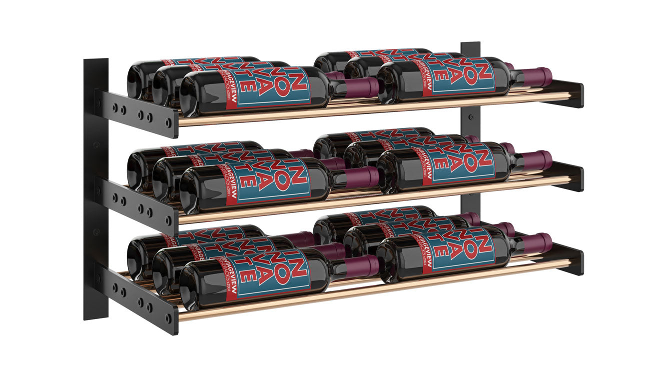 VintageView Evolution Wine Wall 15″ 2C Wall Mounted Wine Rack System (6 to 18 bottles)