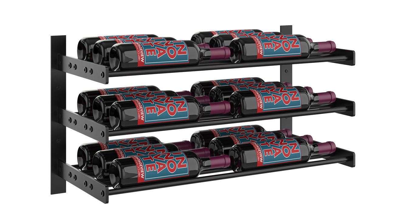 VintageView Evolution Wine Wall 15″ 2C Wall Mounted Wine Rack System (6 to 18 bottles)